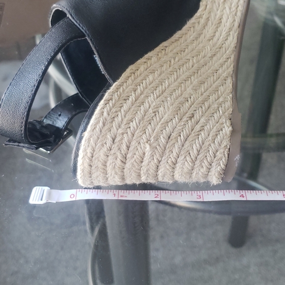 F21 Strappy Black Wedges 7.5 - Picture 6 of 9